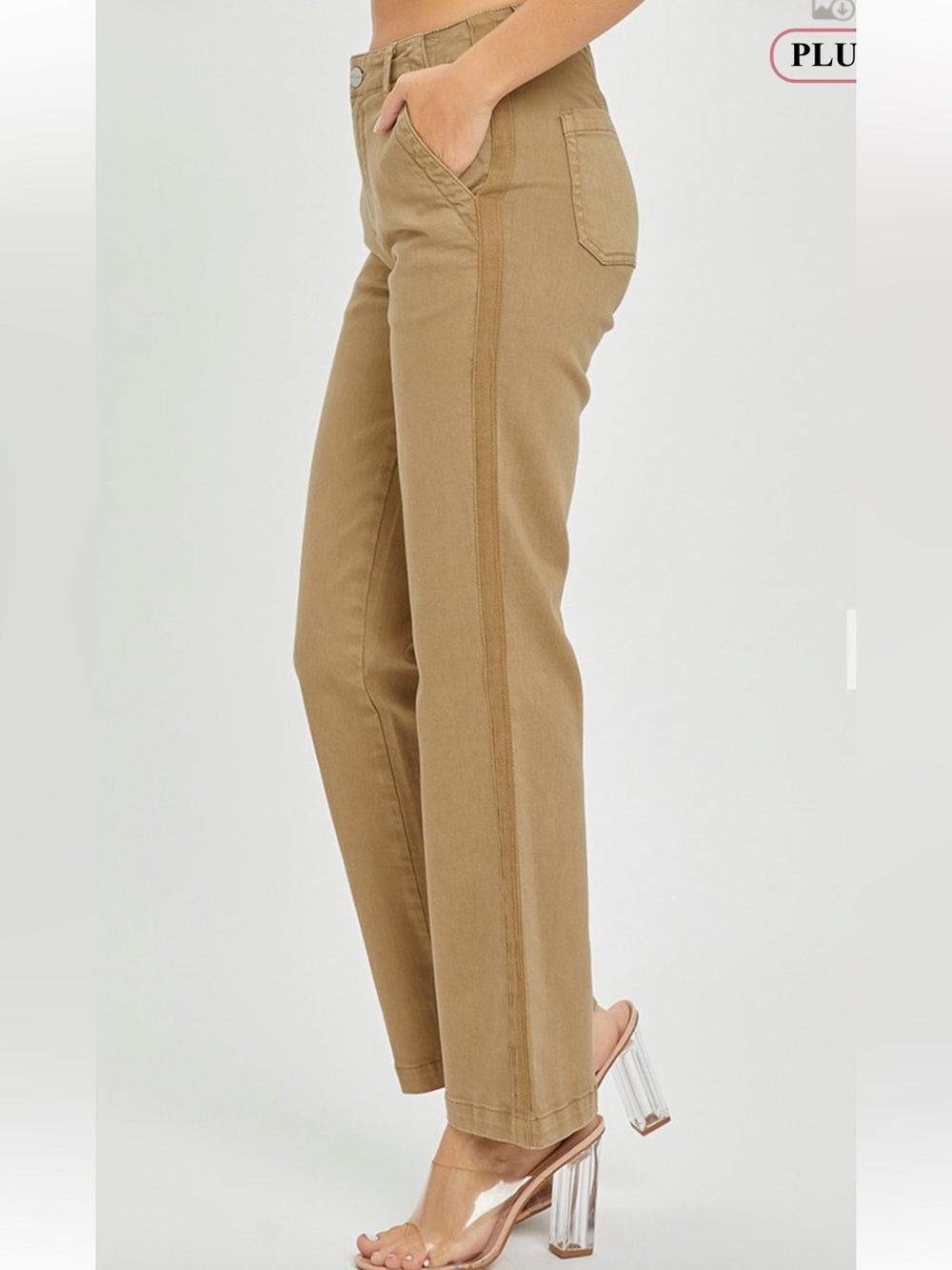 422 1X - 3X RISEN HIGH RISE SIDE TWILL TAPE DETAIL STRAIGHT